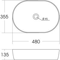 Раковина-чаша Orange 48 Белая глянцевая арт-B05-480W — фото 8, Раковины накладные