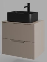 Тумба с раковиной Orange Line 60 подвесная Латте матовый арт-Li-60TuLMDF+B02-460MB — фото 2, Тумбы с раковиной