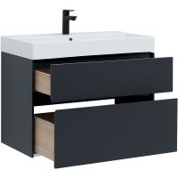 Тумба с раковиной Aquanet Бруклин 85 подвесная Антрацит матовый арт-312889 — фото 5, Тумбы с раковиной