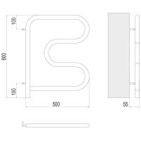 Электрический полотенцесушитель Terminus F-образный 500x500 Хром арт-4620768883880 — фото 4, Электрические полотенцесушители
