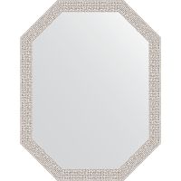 Зеркало Evoform Octagon 53x68 в багетной раме - Мозаика хром 46 мм арт-BY 7006 — фото 1, Зеркала в ванную комнату