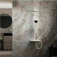 Душевая система Vincea Inspire с термостатом Белая арт-VSFS-3I12TW — фото 2, Душевые стойки