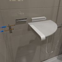 Стеклянная полка Altasan Лотос угловая Белая матовая арт-ЛТ71БМ — фото 5, Полки для ванной и душа