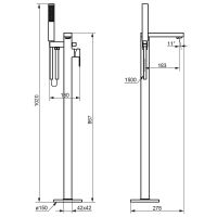 Смеситель для ванны Damixa Gala Хром арт-535000000 — фото 4, Смесители напольные