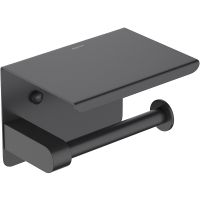 Держатель туалетной бумаги Aquatek Европа с полкой Черный матовый арт-AQ4939MB — фото 1, Держатели туалетной бумаги