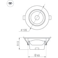 Встраиваемый светильник Arlight Polar Белый арт-032867 — фото 5, Точечные светильники