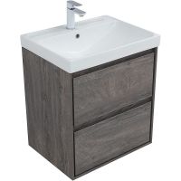 Тумба под раковину Aquanet Милан 60 подвесная Дуб рошелье арт-336372 — фото 4, Тумбы под раковину