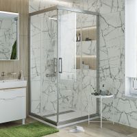 Душевой уголок STWORKI Дублин 90x90 3GW016TTKK000 профиль Хром матовый стекло прозрачное арт-409057 — фото 1, Квадратные душевые уголки