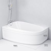 Акриловая ванна AM.PM Like 170x110 L без гидромассажа арт-W80A-170L110W-A — фото 10, Акриловые ванны