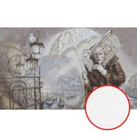 Фреска Ortograf Венеция 9019 Фактура бархат FX Флизелин (2*1,2) Серый/Коричневый, Люди/Живопись арт-9019 (бархат FX) — фото 1, Фрески