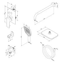 Товар: Душевая система Damixa Gala Черная матовая арт-953520300 - фото 10 Душевая система Damixa Gala Черная матовая арт-953520300 — фото 10, Встраиваемые душевые комплекты
