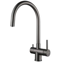 Смеситель для кухни Paulmark Heller Вороненая сталь арт-He213218-GM — фото 1, Смесители для кухни