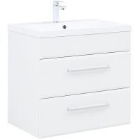 Тумба под раковину Aquanet Лукка 75 подвесная Белая глянцевая арт-302397 — фото 1, Тумбы под раковину