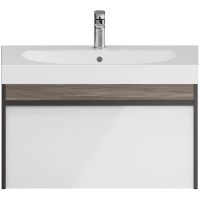 Тумба под раковину Kerama Marazzi Modula 80 MO.80.1+1\AR подвесная Белая глянцевая Дерево арт-MO.80.1+1\AR — фото 1, Тумбы под раковину