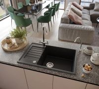 Кухонная мойка Domaci Бьелла DMC-78L арт-DMC-78L-308 черная — фото 2, Кухонные мойки