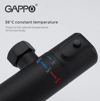 Душевая система Gappo G90 с термостатом Черная матовая арт-G2490-6 — фото 8, Душевые стойки