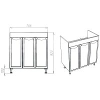 Тумба под раковину VIANT Лима 80 Белая арт-VLIM80CO-T3ST — фото 5, Тумбы под раковину