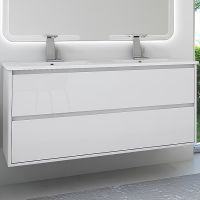 Тумба под раковину Cezares Glass 120 подвесная Bianco Lucido арт-41809 — фото 1, Тумбы под раковину