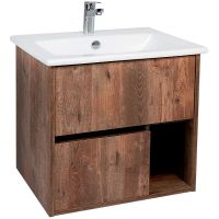 Тумба под раковину VIANT Люксембург 60 подвесная Кейптаун арт-VLUX60ELD-T2YP — фото 1, Тумбы под раковину