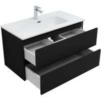 Тумба под раковину Aquanet Вега 2.0 90 подвесная Черная матовая арт-337956 — фото 5, Тумбы под раковину