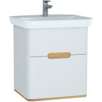 Тумба с раковиной Vitra Sento 65 подвесная Белая матовая арт-60822 — фото 1, Тумбы с раковиной