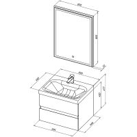 Комплект мебели для ванной Aquanet Беркли 60 подвесной Белый Дуб рошелье арт-258906 — фото 12, Комплекты мебели для ванной