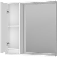 Зеркало со шкафом Brevita Balaton 80 L с подсветкой Белое матовое арт-BAL-04080-01-Л — фото 4, Зеркальные шкафы в ванную