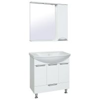 Зеркало со шкафом Runo Барселона 75 R с подсветкой Белое арт-00000001033 — фото 2, Зеркальные шкафы в ванную