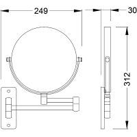 Косметическое зеркало Timo Selene Золото матовое арт-17076/17 — фото 2, Косметические зеркала