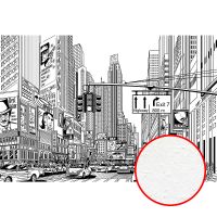 Фреска Ortograf Небоскребы 30972 Фактура бархат FX Флизелин (4*2,7) Белый/Черный, Город арт-30972 (бархат FX) — фото 1, Фрески