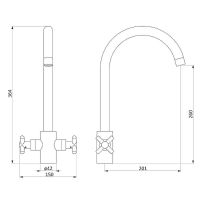 Смеситель для кухни Damixa RedBlu Neo Classic Графит арт-270000000 — фото 8, Смесители для кухни