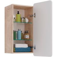 Подвесной шкаф Lemark Olivia 35 Белый глянец Дуб Кантри арт-LM08OL35PL — фото 3, Шкафы для ванной