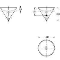 Раковина Kerama Marazzi Cono 44 Белая глянцевая арт-CO.wbi.44 — фото 8, Раковины встраиваемые сверху