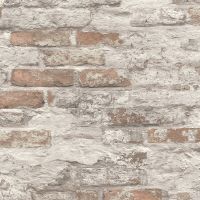 Обои Grandeco Asperia Винил на флизелине (0,53*10,05) Бежевый/Коричневый/Серый, Кирпич арт-A 58101 — фото 1, Обои для стен