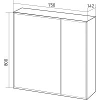 Зеркальный шкаф 1MarKa Соната 75 Белый глянцевый арт-У29559 — фото 5, Зеркальные шкафы в ванную
