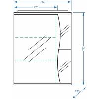 Зеркальный шкаф Stella Polar Волна Верея 55 с подсветкой Белый арт-SP-00000040 — фото 4, Зеркальные шкафы в ванную