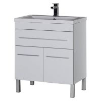 Тумба под раковину Aquanet Верона 75 1 ящик 2 дверцы Белая арт-182706 — фото 1, Тумбы под раковину