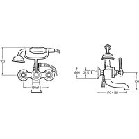Смеситель для ванны Jacob Delafon Cleo 1889 Хром глянцевый арт-E24313-CP — фото 8, Смеситель для ванны