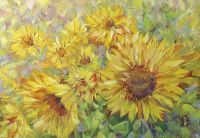 Фреска Ortograf Цветы 8024 Фактура бархат FX Флизелин (2,9*2) Желтый/Зеленый, Цветы/Живопись арт-8024 (бархат FX) — фото 2, Фрески