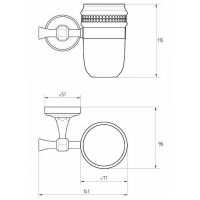 Стакан для зубных щеток Migliore Dubai Белый Золото арт-31252 — фото 3, Стаканы для зубных щеток