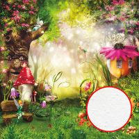 Фреска детская Ortograf Сказочная страна 6535 Фактура бархат FX Флизелин (2,7*2,7) Зеленый/Разноцветный, Домики/Мультимедия арт-6535 (бархат FX) — фото 1, Фрески