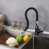 Смеситель для кухни Frap H57 Черный матовый Хром арт-F4457 — фото 4, Смесители для кухни