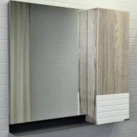 Зеркальный шкаф Comforty Страсбург 90 Дуб дымчатый арт-00-00006573 — фото 1, Зеркальные шкафы в ванную