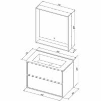 Тумба под раковину Aquanet Милан 85 подвесная Черный глянец арт-316703 — фото 9, Тумбы под раковину