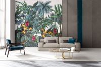 Панно Zambaiti Parati Trussardi VII Винил на флизелине (3*3) Зеленый/Разноцветный, Листья/Природа/Цветы арт-18974 — фото 2, Обои для стен