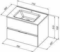 Тумба под раковину Aquanet Алвита New 70 подвесная Антрацит арт-303908 — фото 9, Тумбы под раковину