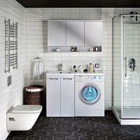 Тумба под раковину Runo Лира 120 Белая арт-УТ000003443 — фото 8, Тумбы под раковину