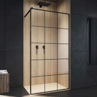 Душевая перегородка Ceruttispa Muza 100x100 T100 профиль Черный стекло прозрачное арт-MUZA T100 — фото 2, Душевые перегородки