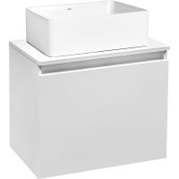 Тумба под раковину Runo Бари 50 подвесная Белая арт-00-00001472 — фото 2, Тумбы под раковину