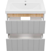 Тумба с раковиной Misty Грей 60 подвесная Серый металлик Дуб Сонома арт-УТ000022655 — фото 4, Тумбы с раковиной